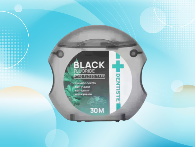 ไหมขัดฟัน Dentiste Dental Black PTFE Floss Tape with Fluoride