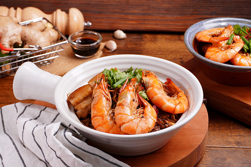 กุ้งอบวุ้นเส้น เมนูวันแม่ อาหารไทย สูตรอาหาร
