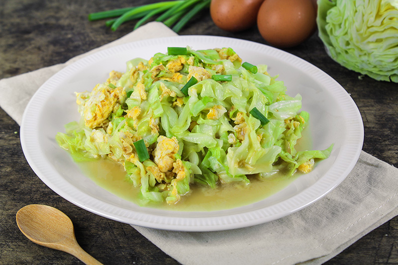 กะหล่ำปลีผัดไข่ เมนูผักผัดไข่ เมนูผัดผัก เมนูไข่ สูตรอาหาร