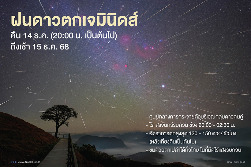 ฝนดาวตกเจมินิดส์ 2568 