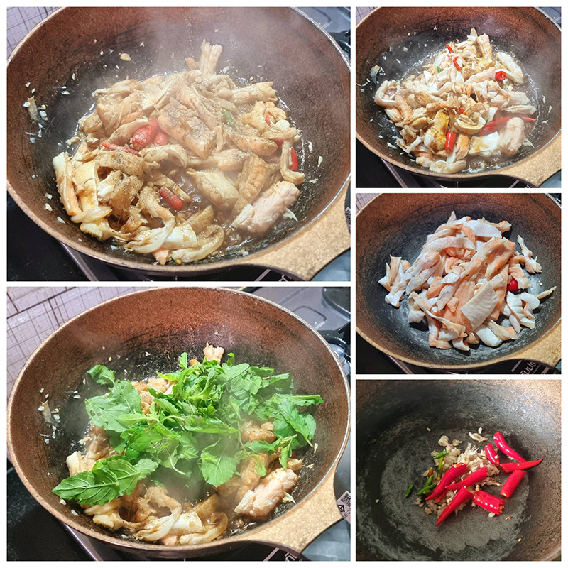 ท้องปลาแซลมอนผัดกะเพรา เมนูกะเพรา เมนูปลาแซลมอน อาหารจานเดียว สูตรอาหาร