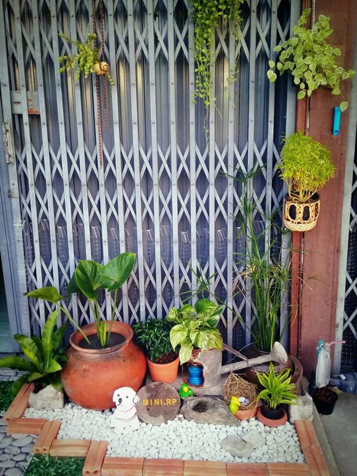 จัดสวนหน้าบ้านตึกแถว