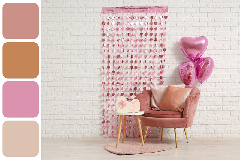 พาเลตสีธีมวาเลนไทน์