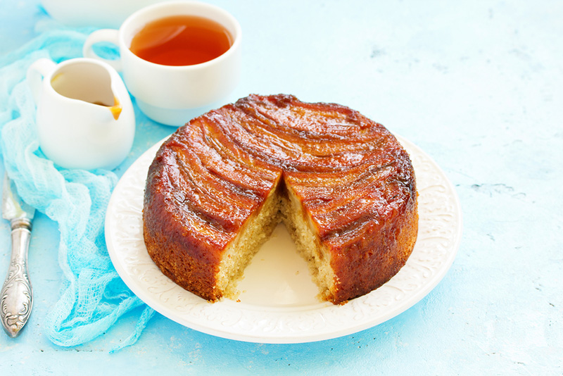 เค้กอัพไซด์ดาวน์กล้วยหอมคาราเมล สูตรเค้กอัพไซด์ดาวน์ สูตรขนม วิธีทำ ขนมเค้ก