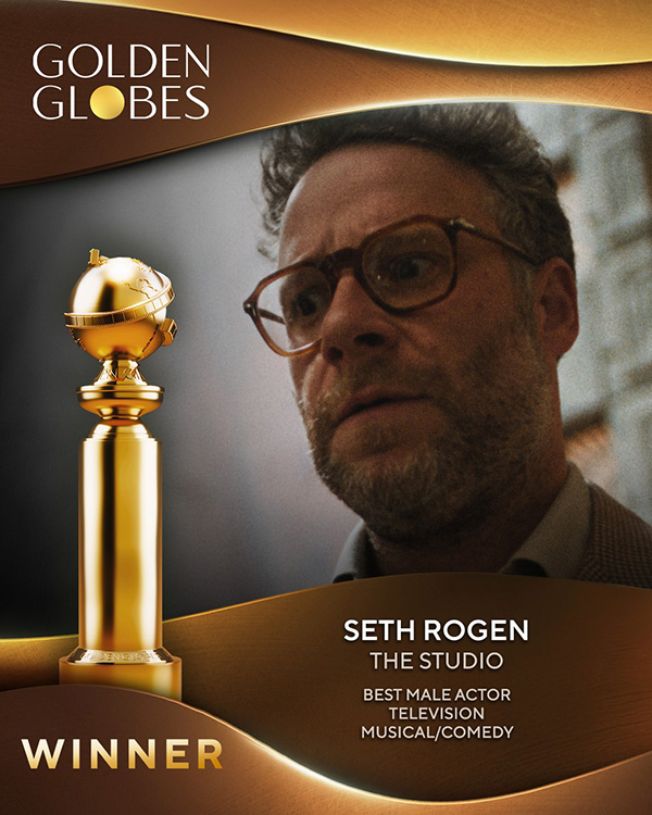 เซ็ธ โรแกน จาก The Studio รางวัลนักแสดงซีรีส์ชายยอดเยี่ยม ประเภทตลก/มิวสิคัล รางวัลลูกโลกทองคำ Golden Globes 2026 ครั้งที่ 83