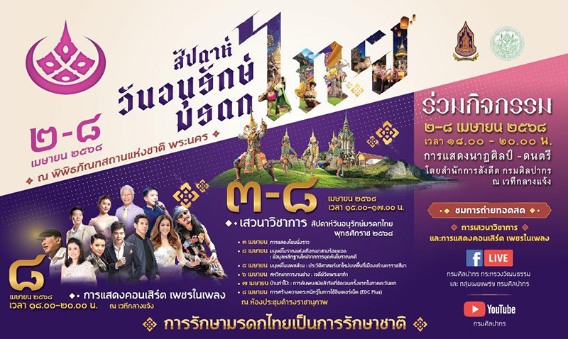 วันอนุรักษ์มรดกไทย 2568 พิพิธภัณฑสถานแห่งชาติ พระนคร กิจกรรม