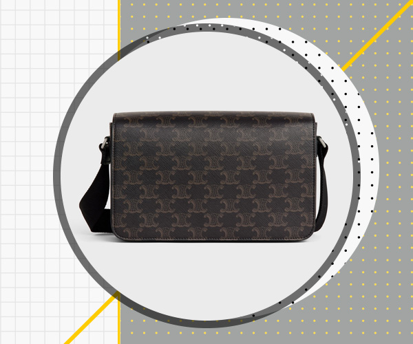 Celine Flap Messenger in Triomphe Canvas and Calfskin กระเป๋าสะพายข้างผู้ชาย