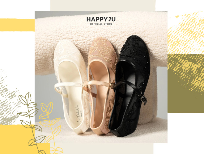 รองเท้าแมรี่เจน HAPPY2U Estee Lace Comfort Flats