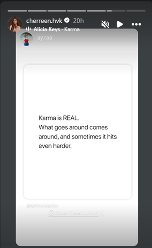 เชอรีน ณัฐจารี โพสต์แรงถึงเวรกรรม