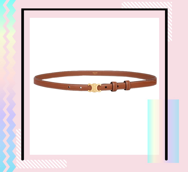 เข็มขัดผู้หญิง Celine Teen Triomphe Belt in Smooth Calfskin