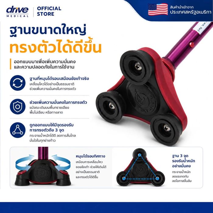 ไม้เท้าช่วยพยุงผู้สูงอายุ Hurrycane Freedom