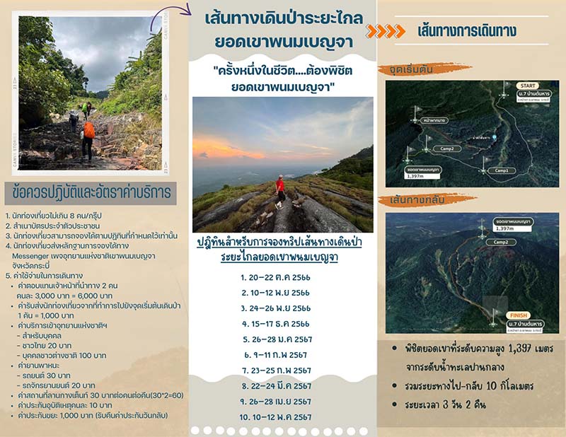ยอดเขาพนมเบญจา จองเดินป่า