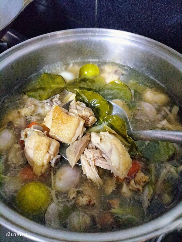 ต้มยำไก่ย่างใบกะเพรา เมนูต้มยำ เมนูไก่ย่าง สูตรอาหาร