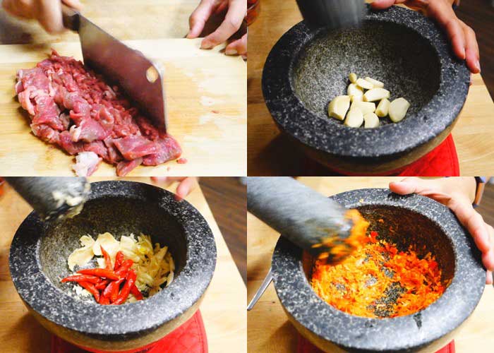 เนื้อสับผัดพริกโหระพา
