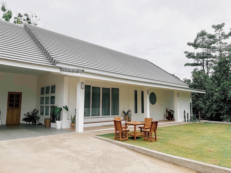 แบบบ้านชั้นเดียวมินิมอล 2 ห้องนอน 2 ห้องน้ำ