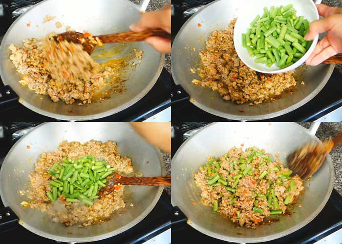 เนื้อสับผัดพริกโหระพา