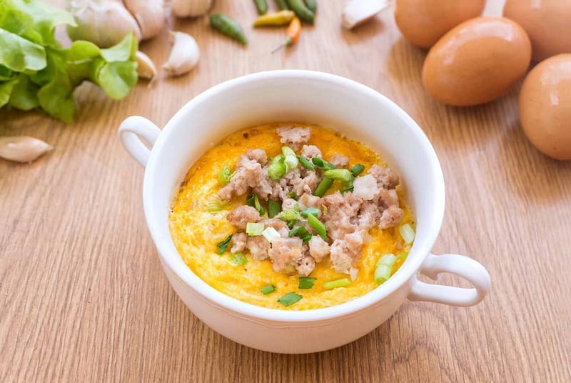 ไข่ตุ๋นหมูสับไมโครเวฟ