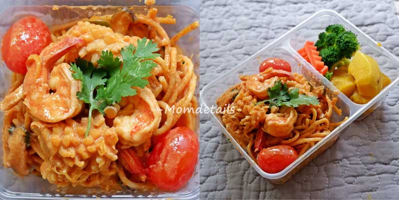 สปาเกตตีซอสครีมต้มยำกุ้งสด